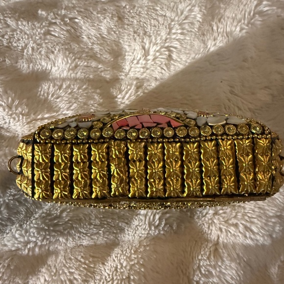 RAMLA Pink Beverly Hills Handmade Mosaic Moroccon Clutch Crossbody Bag $250 - Picture 11 of 12